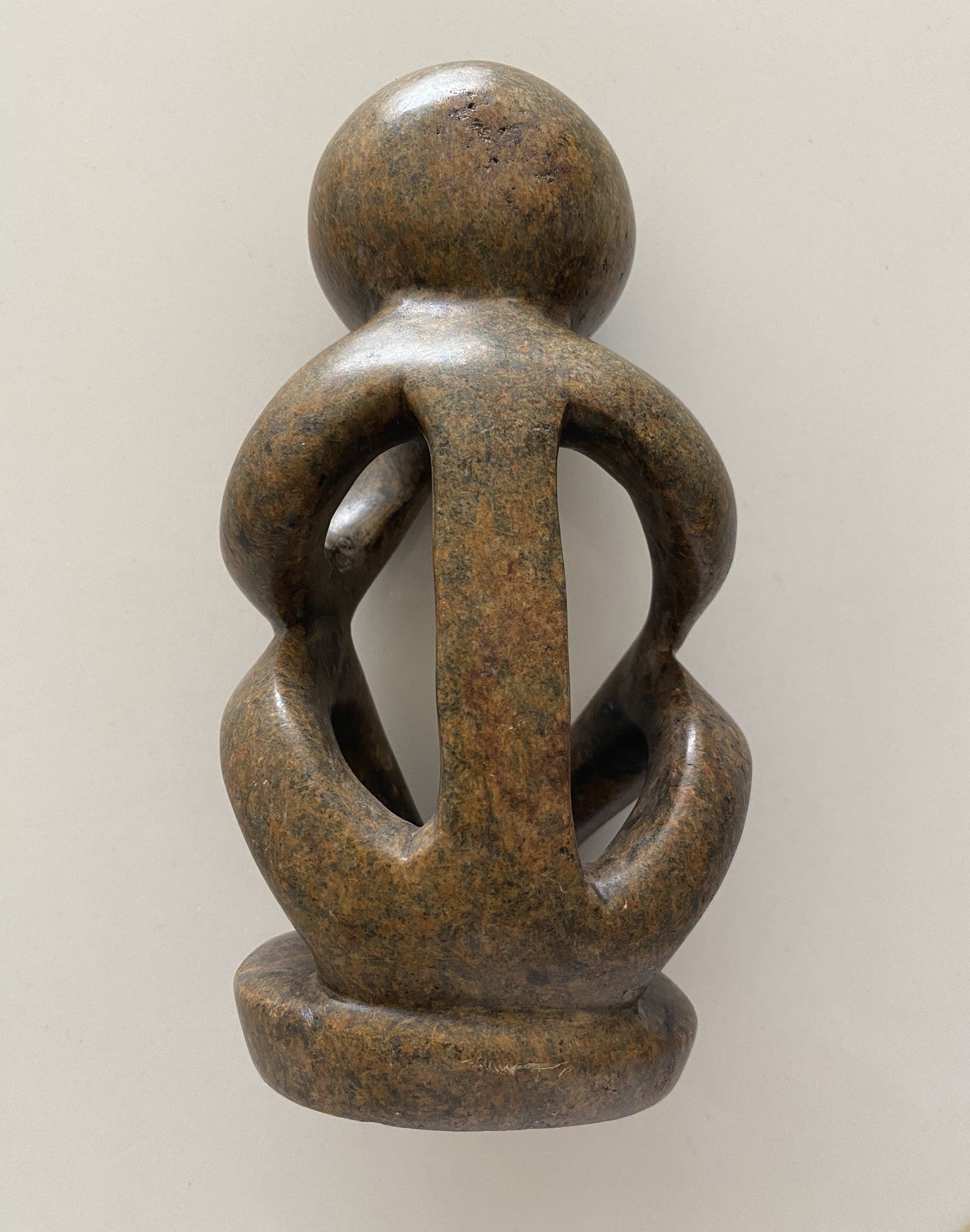 Thinker Stone Sculpture, Hand Carved Serpentine from Zimbabwe (02)