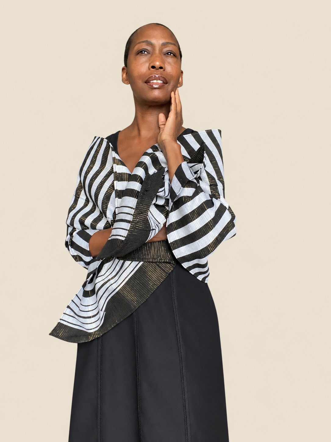 Manjak Handwoven Shawl | Bleenj Cloth| Black and Yellow Check | Ayo & Aye