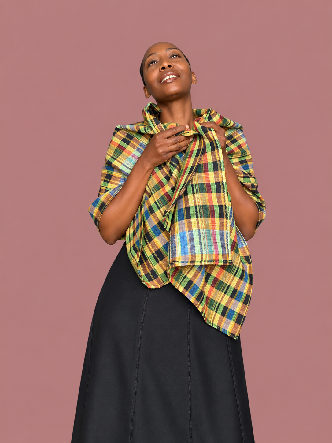 Manjak Handwoven Shawl | Bleenj Cloth| Multicolor Plaid | Ayo & Aye