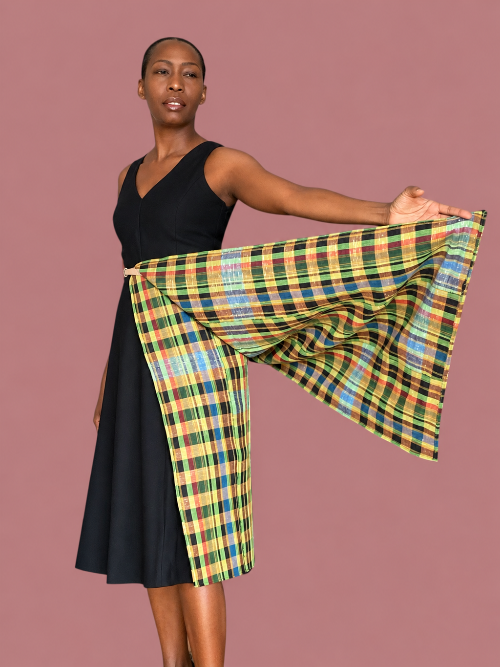 Manjak Handwoven Shawl | Bleenj Cloth| Multicolor Plaid | Ayo & Aye