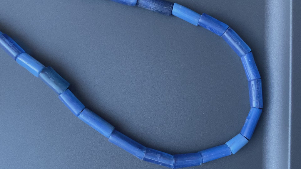 Antique Russian Blue / Segi / Ile-Ife Glass Bead Necklace No. 1