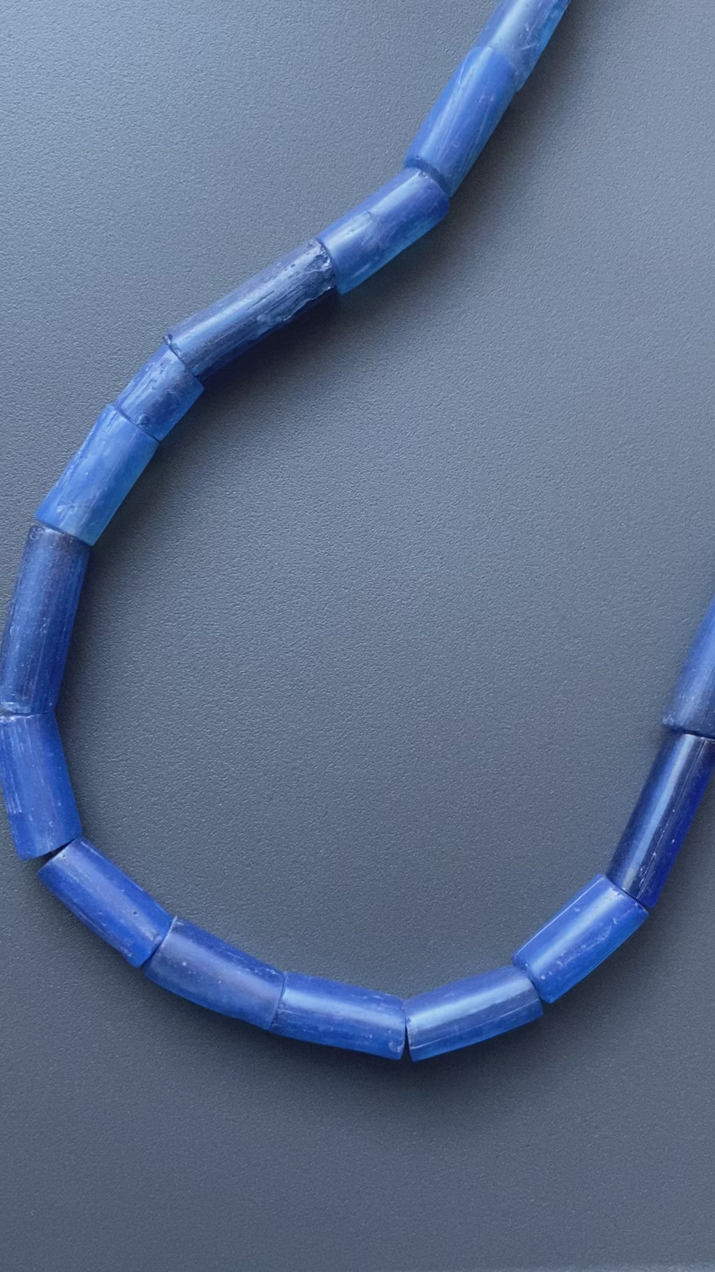 Antique Russian Blue / Segi / Ile-Ife Glass Bead Necklace No. 2