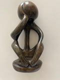 Thinker Stone Sculpture, Hand Carved Serpentine from Zimbabwe (01)