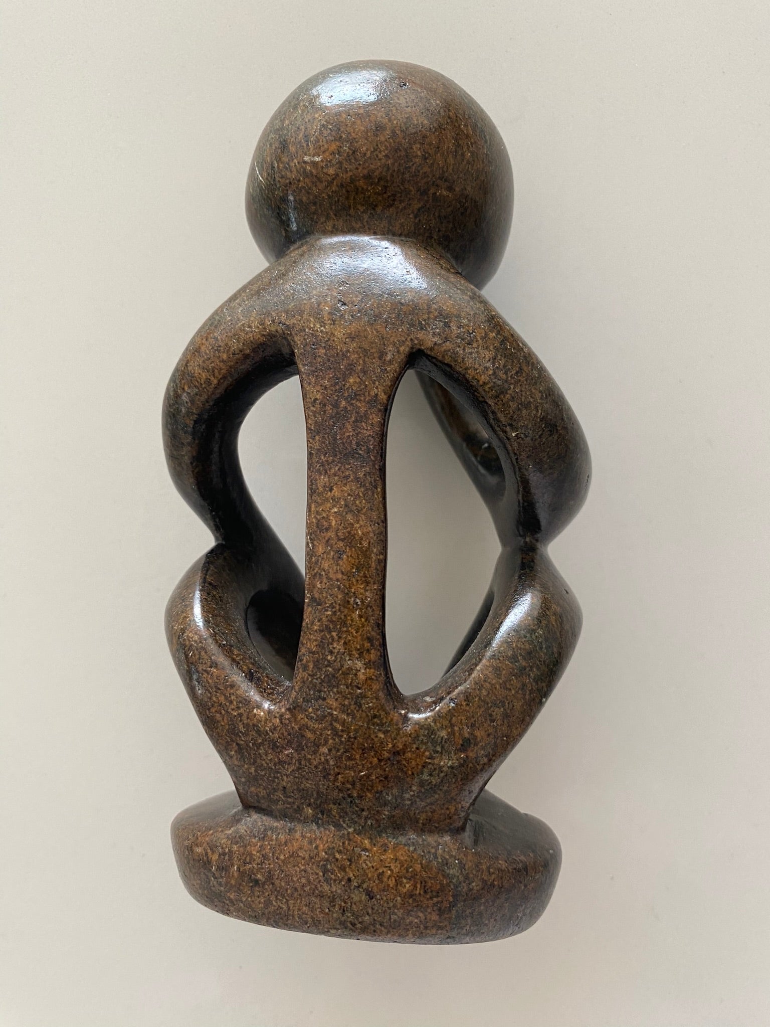 Thinker Stone Sculpture, Hand Carved Serpentine from Zimbabwe (01)