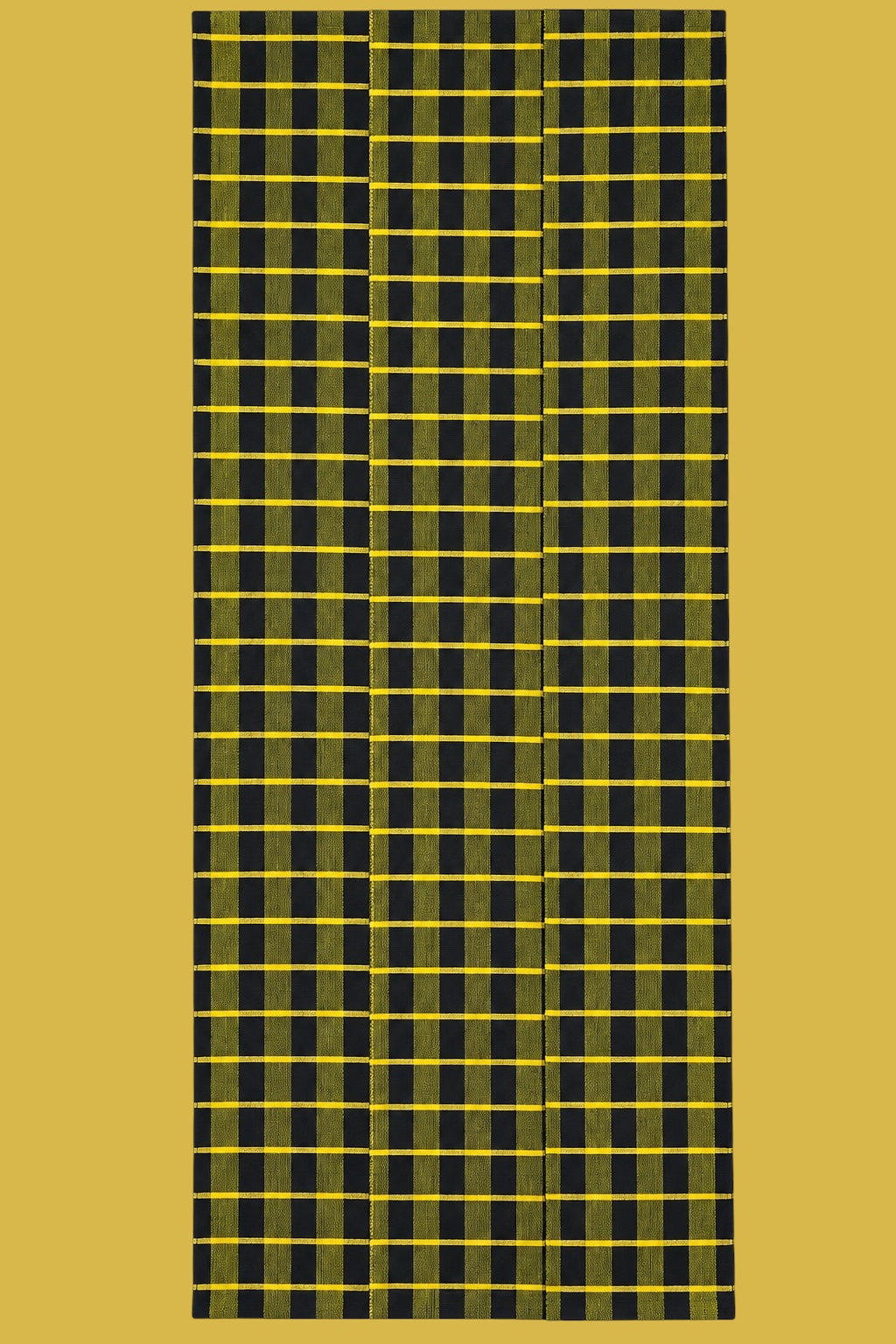 Manjak Handwoven Shawl | Bleenj Cloth| Black and Yellow Check | Ayo & Aye